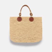 Load image into Gallery viewer, SANS-ARCIDET PARIS Beby MA-D Large Raffia & Leather Tote Bag