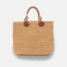 Load image into Gallery viewer, SANS-ARCIDET PARIS Beby MA-D Large Raffia & Leather Tote Bag