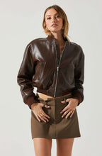Load image into Gallery viewer, ASTR The Label Avianna Vegan Leather Bomber Jacket