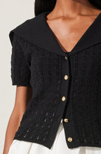 Load image into Gallery viewer, ASTR The Label Analissa Pointelle Sailor Collar Cardigan