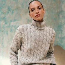 Load image into Gallery viewer, LUSANA Freda Knitted Cable Sweater