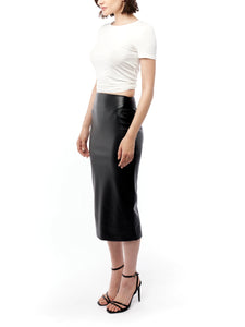 LBLC The Label Eddie Vegan Leather Skirt