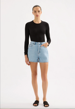Load image into Gallery viewer, NUDE LUCY Blue Wash Organic Mom Short