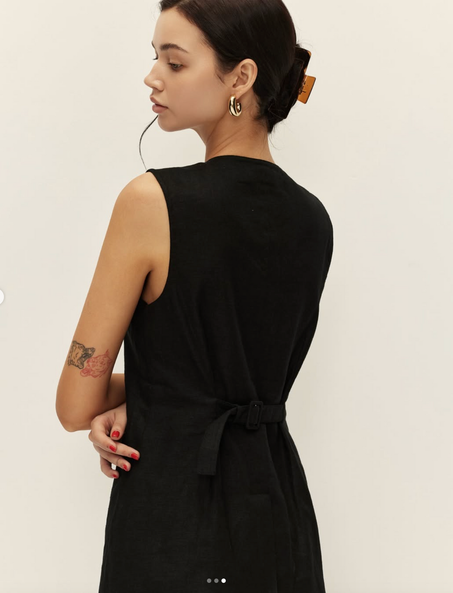 ELODIE Camille Linen Vest – THD Shoppe