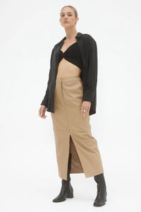 SOVERE Ascend Vegan Leather Maxi Skirt