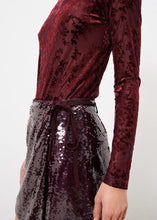 Load image into Gallery viewer, FRNCH-Paris-Bordeaux-sequin-wrap-skirt-thdshoppe-holiday