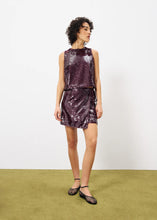 Load image into Gallery viewer, FRNCH-top-dafne-bordeaux-sequin-holiday