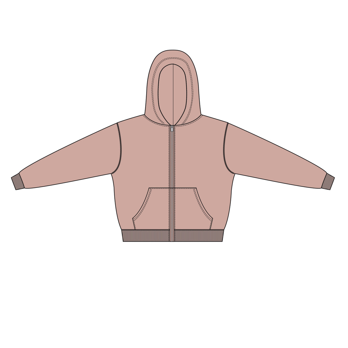 Waffle knit sales zip hoodie