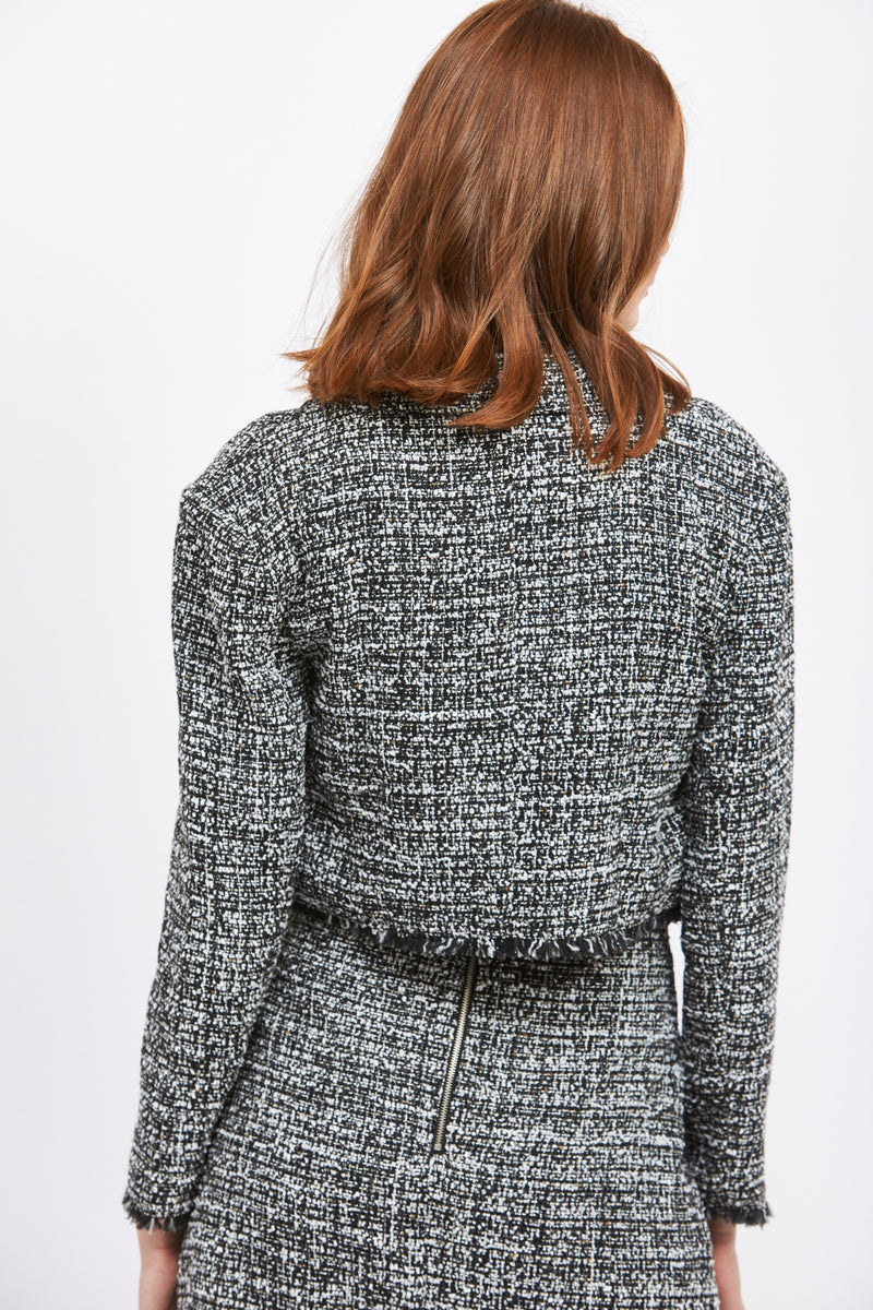 【IONSEOUL】French tweed cropped jacket 5FM0203 Maje Cropped Tweed Jacket | Saks Fifth Avenue