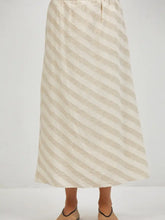 Load image into Gallery viewer, A.REN Lara Woven Striped Midi Skirt