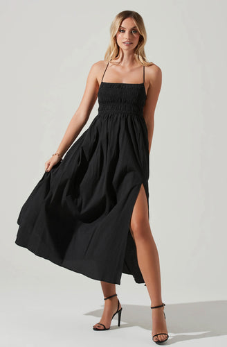 ASTR The Label Stasia Smocked Midi Dress