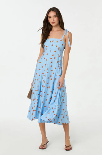 ASTR The Label Lillian Polka Dot Midi Dress