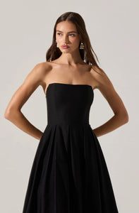 ASTR The Label Reiona Strapless Pleated Midi Dress