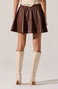 ASTR The Label Chelsea Flared Vegan Leather Skirt