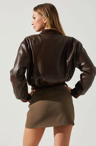 ASTR The Label Avianna Vegan Leather Bomber Jacket
