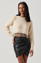 Load image into Gallery viewer, ASTR The Label Palmer Rhinestone Fringe Sweater