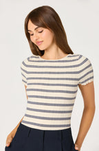Load image into Gallery viewer, ASTR The Label Nikola Striped Ribbed Scoop Back Sweater Top