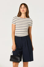 Load image into Gallery viewer, ASTR The Label Nikola Striped Ribbed Scoop Back Sweater Top