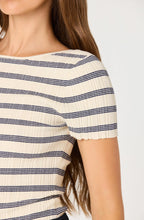 Load image into Gallery viewer, ASTR The Label Nikola Striped Ribbed Scoop Back Sweater Top