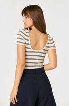 Load image into Gallery viewer, ASTR The Label Nikola Striped Ribbed Scoop Back Sweater Top