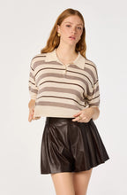 Load image into Gallery viewer, ASTR The Label Scottie Striped Knit Polo Sweater