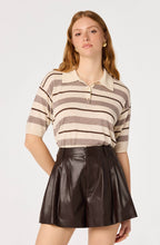 Load image into Gallery viewer, ASTR The Label Scottie Striped Knit Polo Sweater