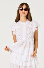 Load image into Gallery viewer, ASTR The Label Jenny Eyelet Flutter Sleeve Top