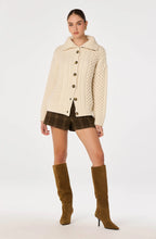 Load image into Gallery viewer, ASTR The Label Crystelle Cable Knit Funnel Collar Cardigan