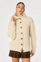 Load image into Gallery viewer, ASTR The Label Crystelle Cable Knit Funnel Collar Cardigan