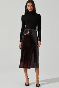 ASTR Dova Sequin Midi Skirt