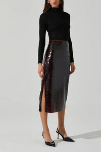 ASTR Dova Sequin Midi Skirt