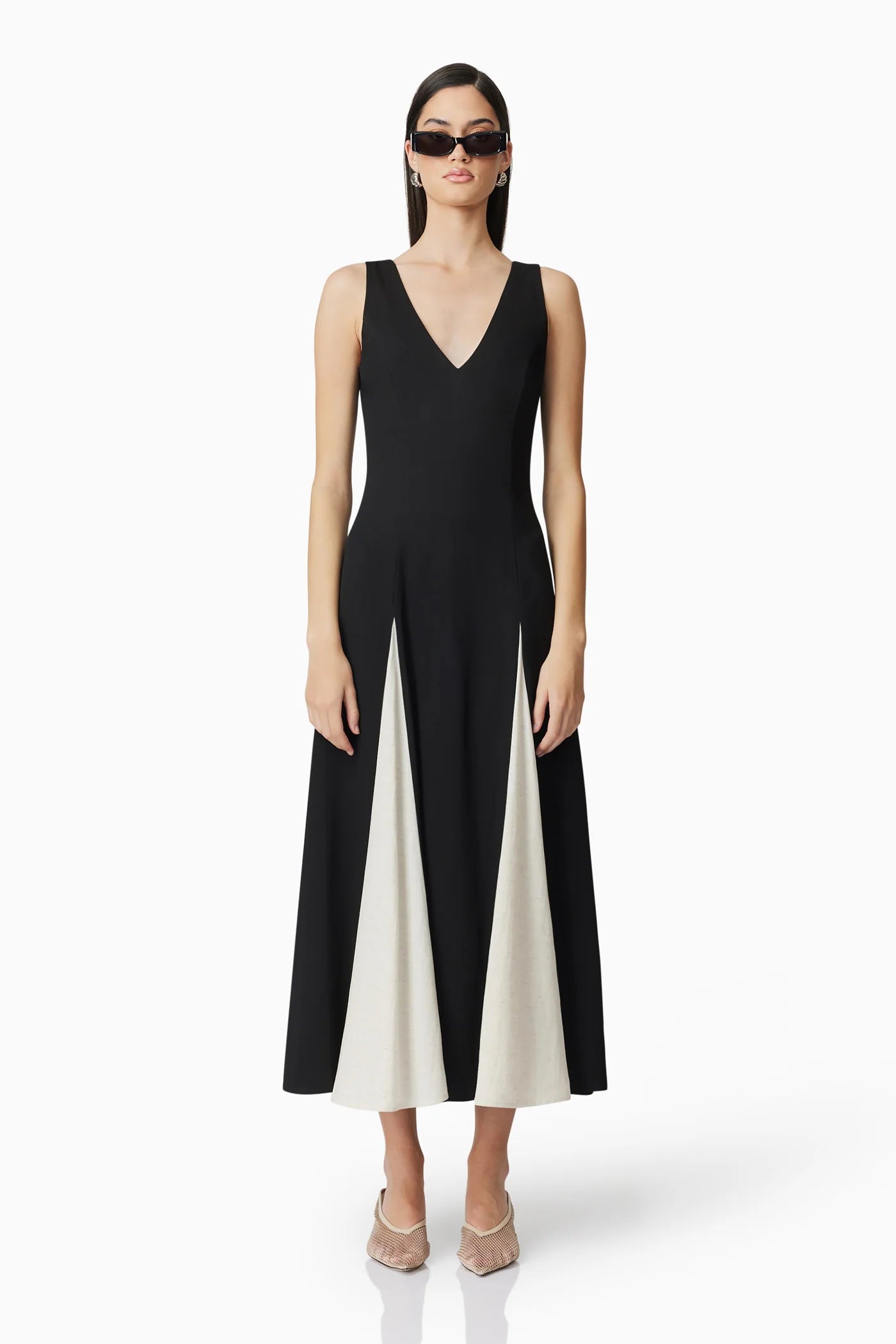 vera midi dress CURAAE Vera Midi Dress Black & IVORY / M