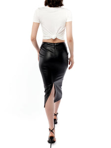 LBLC The Label Eddie Vegan Leather Skirt