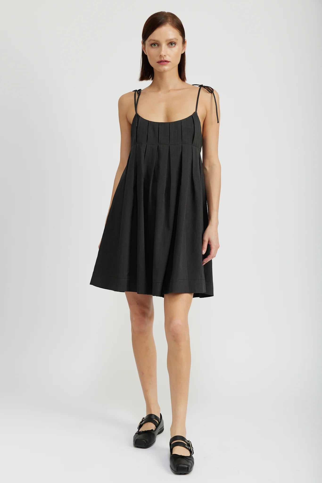 En Saison Jovie Babydoll Minidress in Washed Black at Nordstrom, Size Medium
