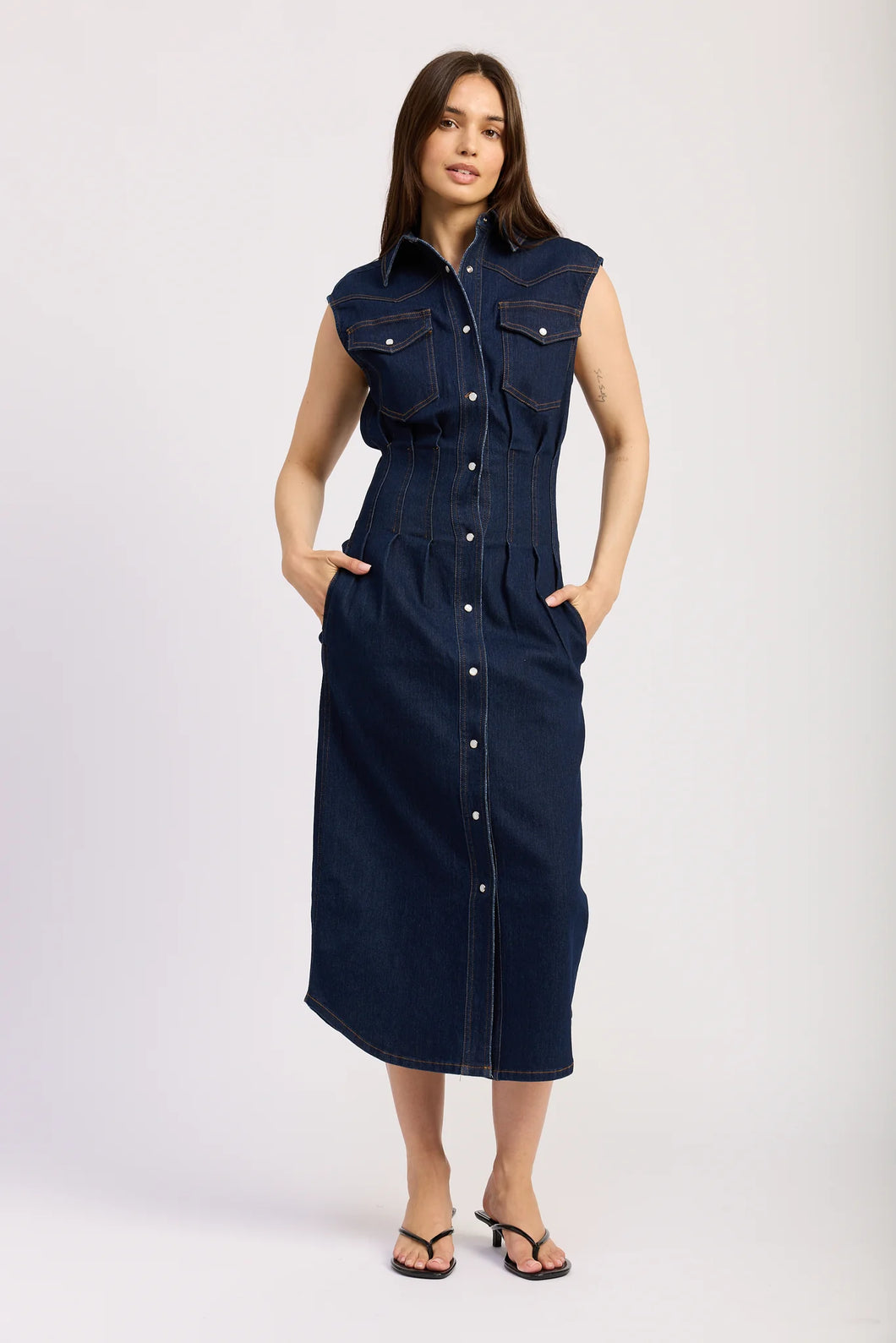 EN SAISON Eliana Denim Midi Dress