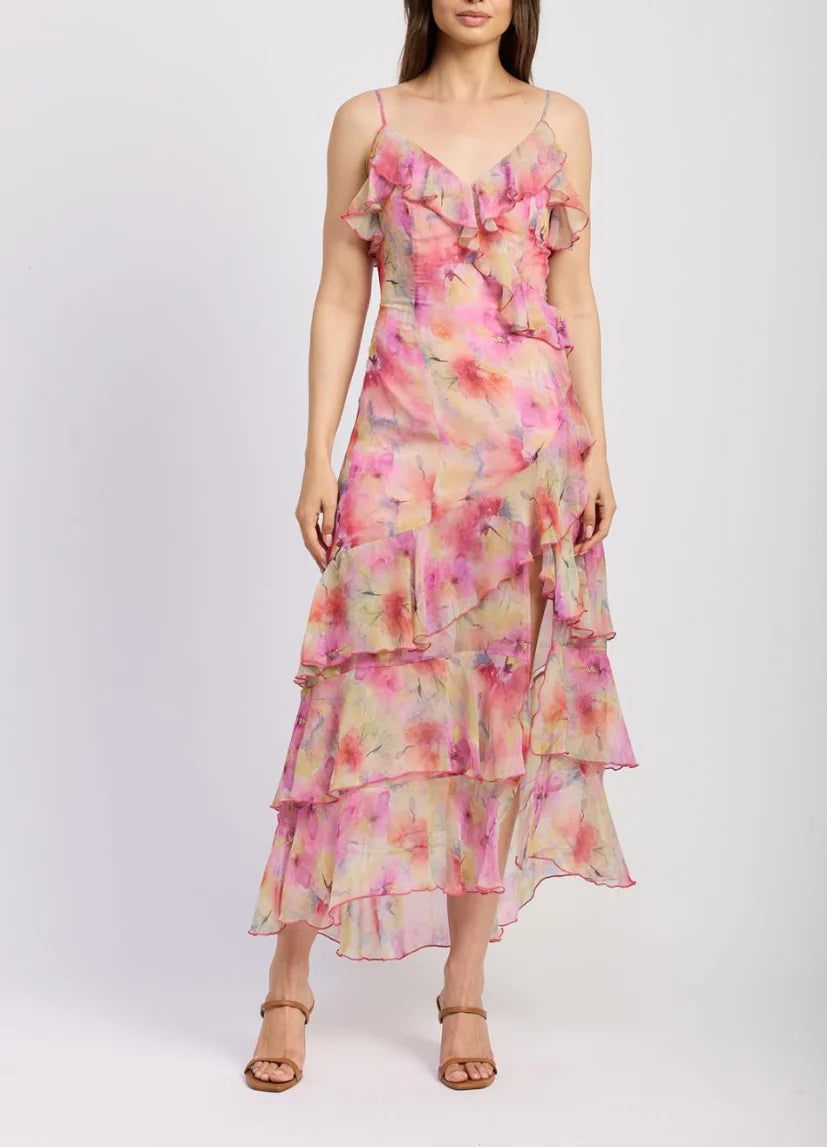 EN SAISON Amari Ruffle Chiffon Maxi Dress THD Shoppe EN SAISON Amari Ruffle Chiffon Maxi Dress THD Shoppe