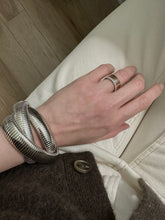 Load image into Gallery viewer, JANIS SAVITT Triple Cobra Bracelet - Rhodium