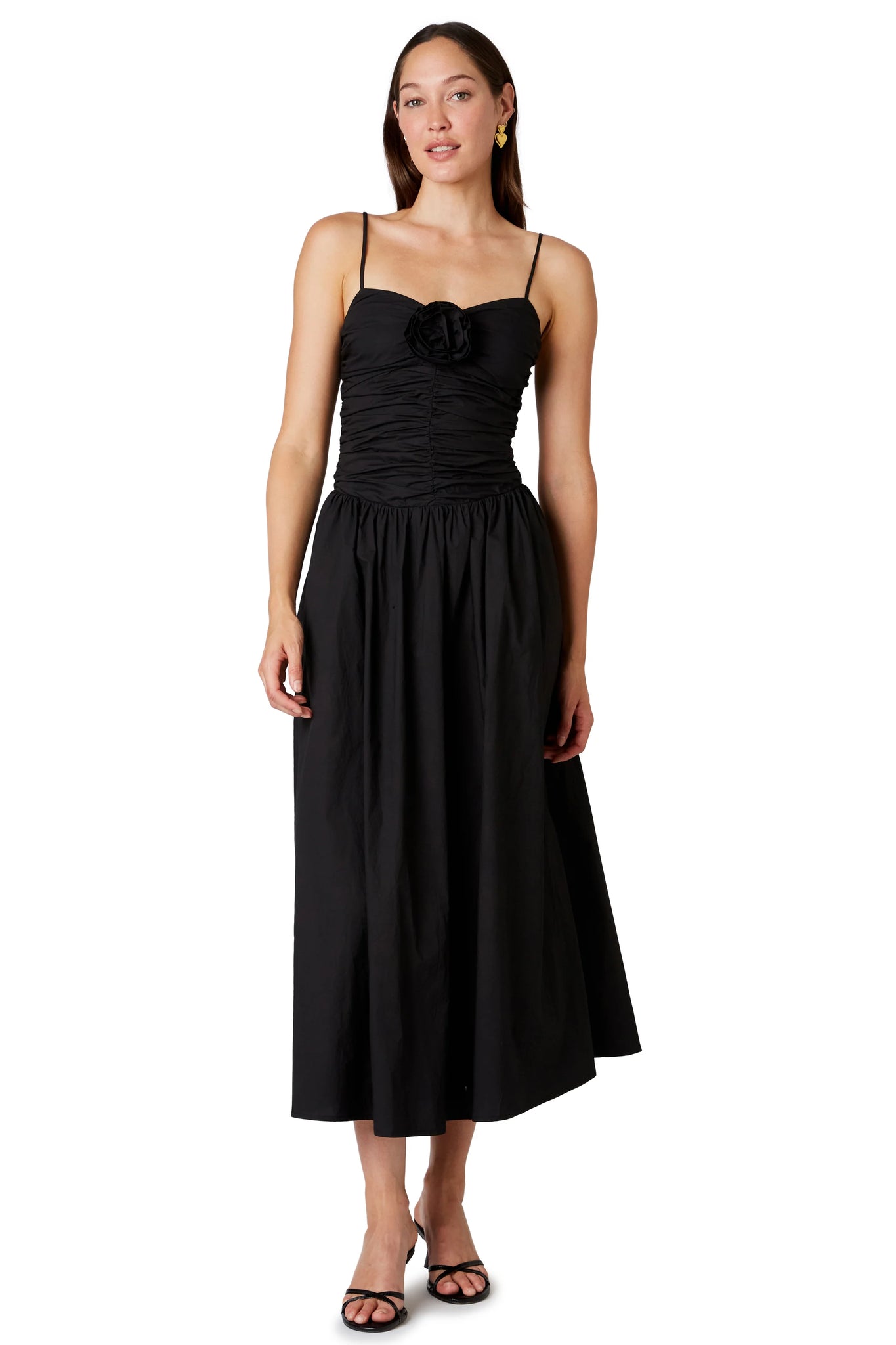 nia midi dress Nia the Brand | Chandler Smocked Bodice Midi Dress