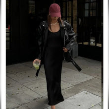 Load image into Gallery viewer, Rumored_market_midi_dress_black_90&#39;s_minimalist