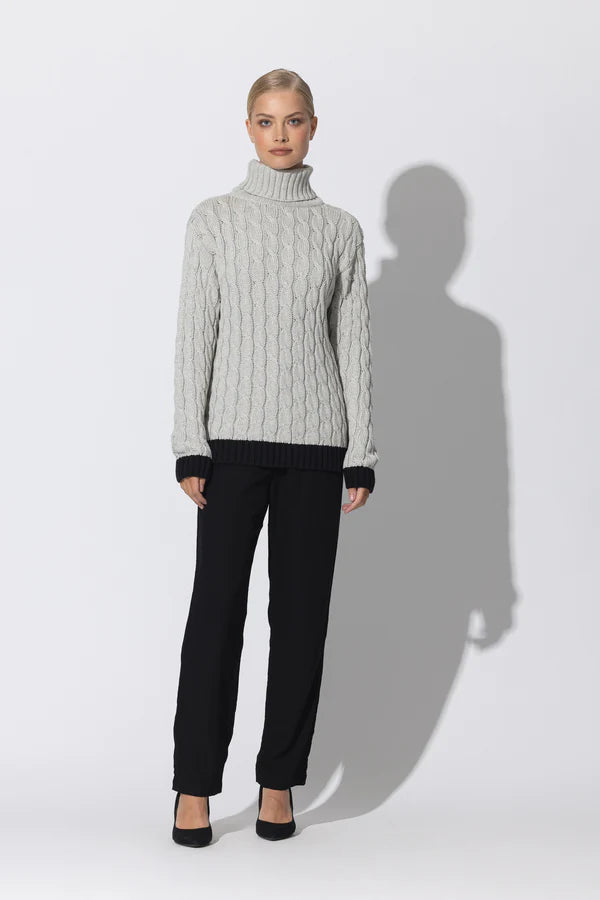 LUSANA Freda Knitted Cable Sweater