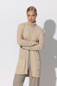 LUSANA Thea Long Knitted Cardigan