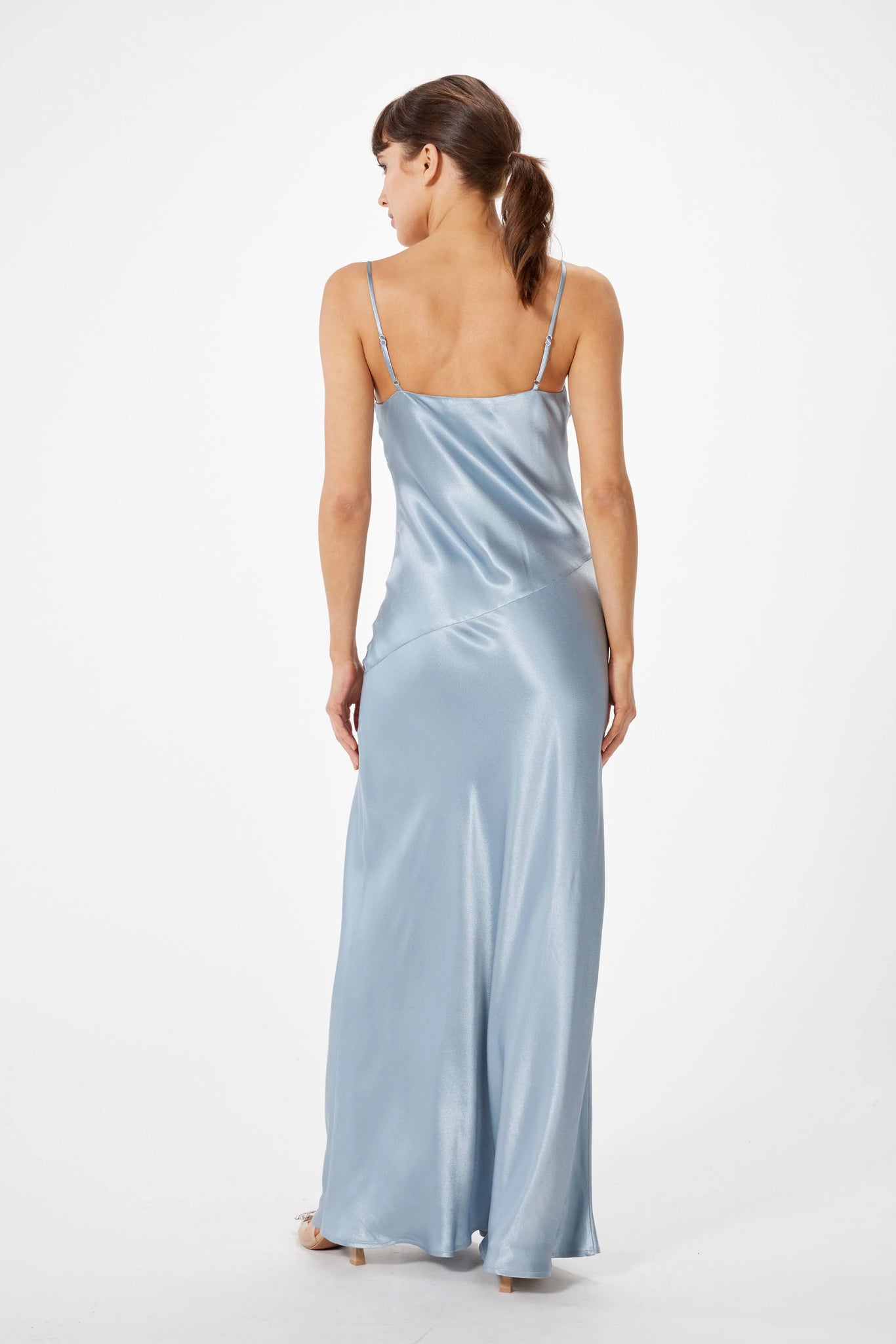 SOPHIE RUE Ella Satin Slip Maxi Dress S / SLATE BLUE SOPHIE RUE Ella Satin Slip Maxi Dress S / SLATE BLUE