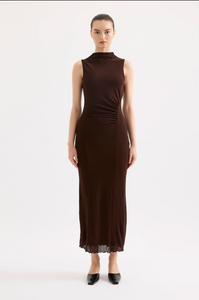 nude mesh maxi dress Nudy | Maxi Dress With Mesh Back