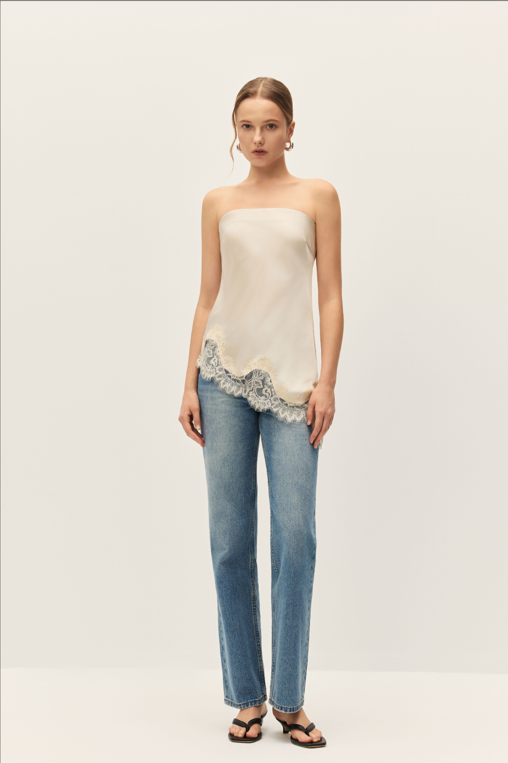 トップス andmary Helen lacey tops beige ANDMARY】Helen lacey tops