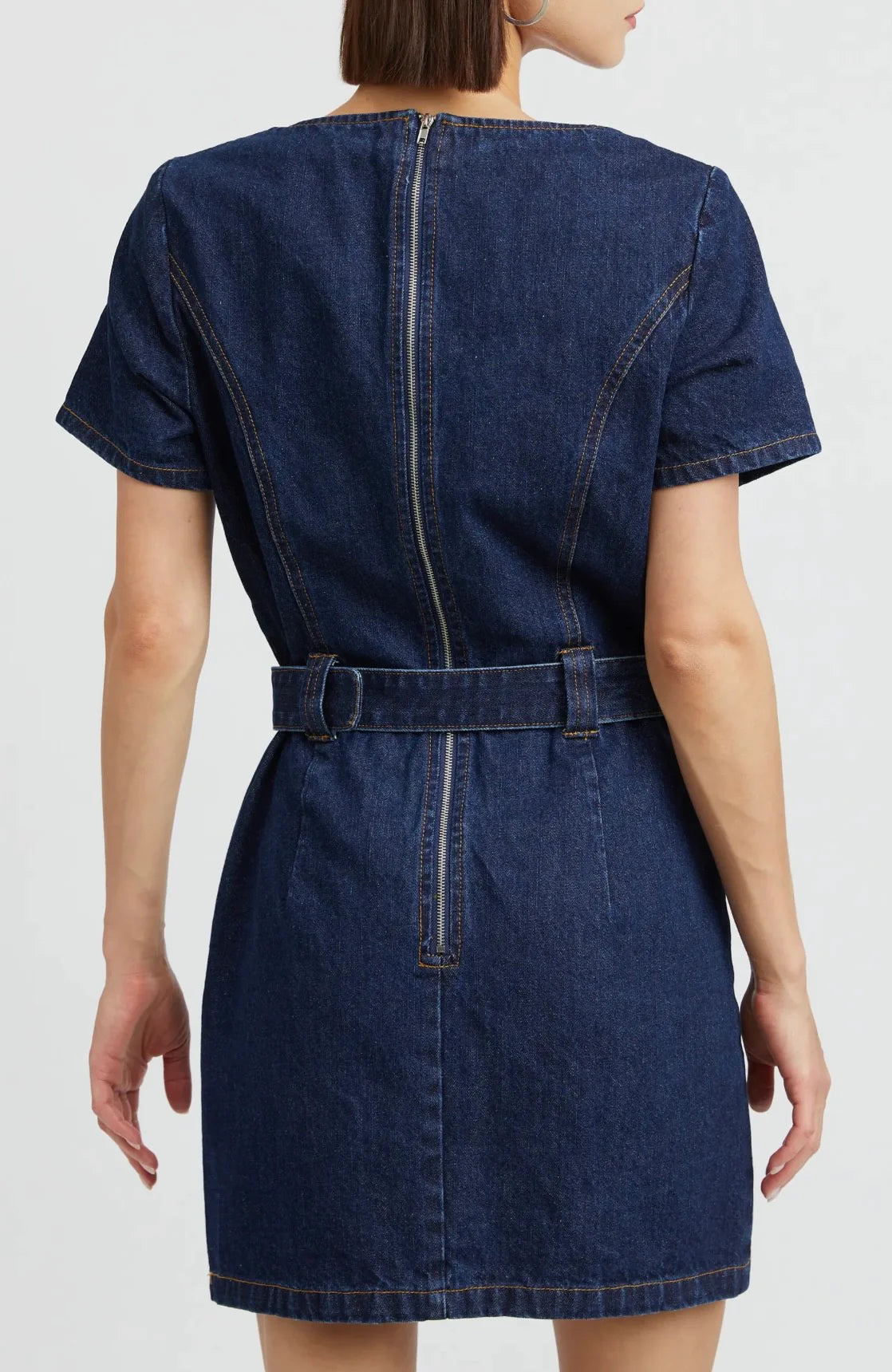 en Saison Women's June Belted Denim Minidress - Blue - Mini Dresses en Saison Women's June Belted Denim Minidress - Blue - Mini Dresses