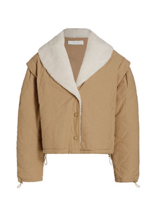 ASTR The Label Nadine Shearling-Trim Quilted Jacket