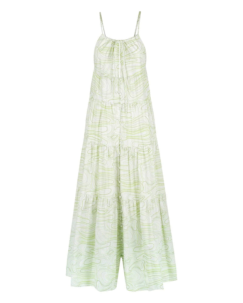 CHARLIE HOLIDAY Priscilla Maxi Dress M / ABSTRACT WAVE CHARLIE HOLIDAY Priscilla Maxi Dress M / ABSTRACT WAVE