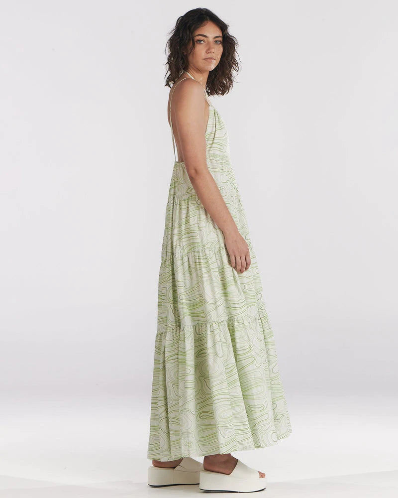 CHARLIE HOLIDAY Priscilla Maxi Dress M / ABSTRACT WAVE CHARLIE HOLIDAY Priscilla Maxi Dress M / ABSTRACT WAVE