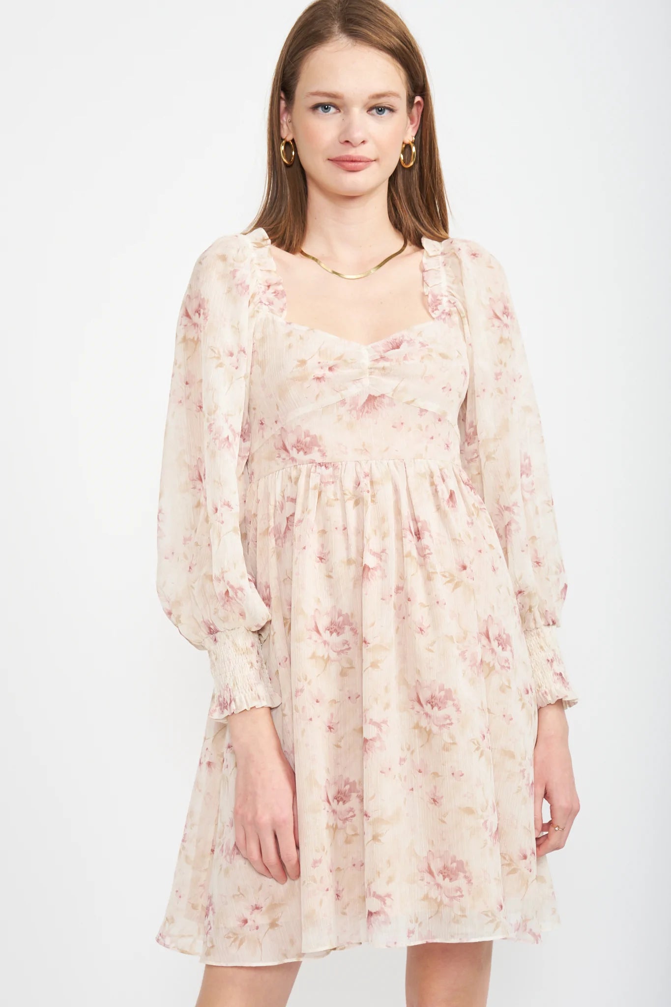 en Saison Eaven Mini Babydoll Dress S / Pink Floral