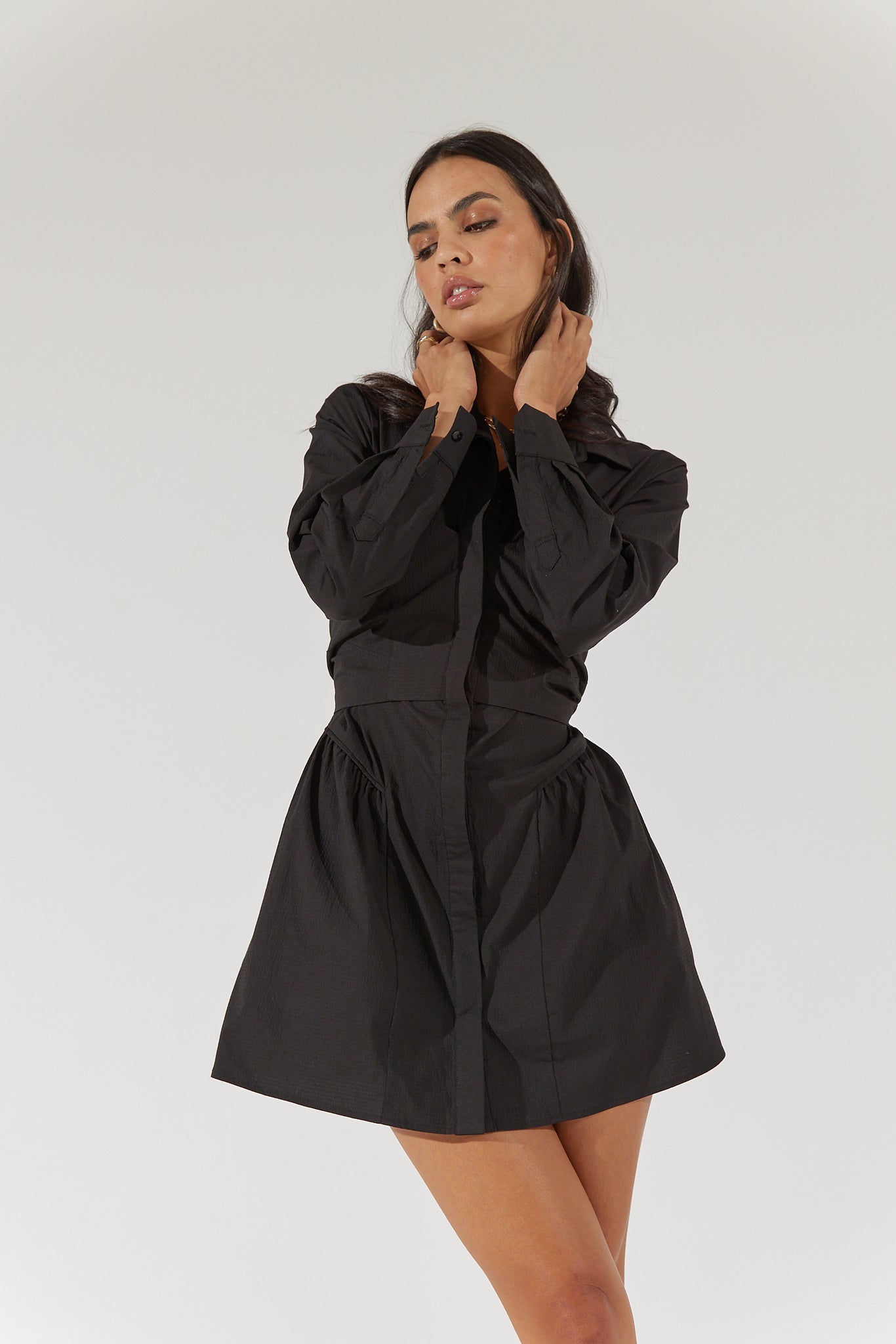 SOVERE STUDIO Capture Corset Shirt Dress THD Shoppe SOVERE STUDIO Capture Corset Shirt Dress THD Shoppe